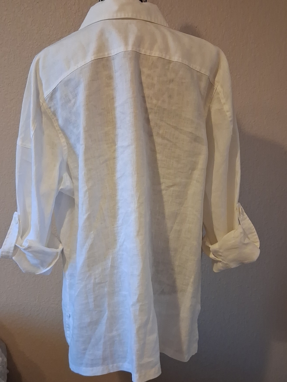 Never Worn Westbound Woman White 100% Linen Button-Up Top Patch Pockets 2X - Picture 4 of 13